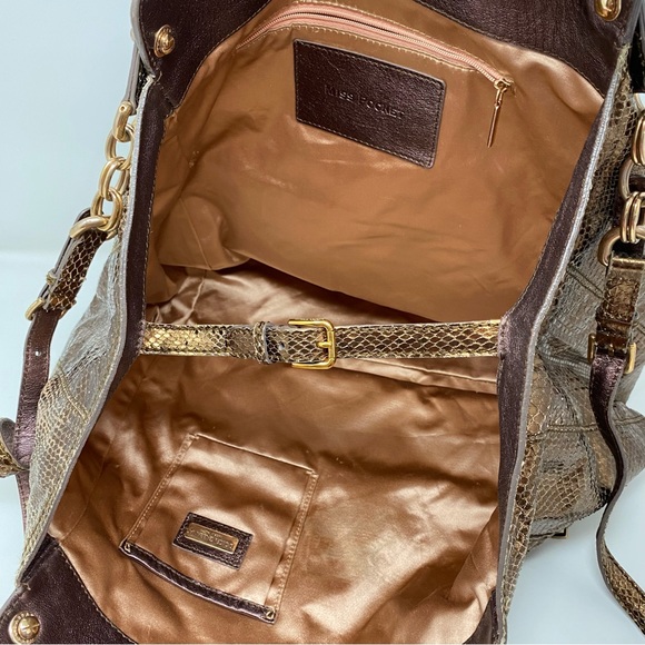 Dolce & Gabbana Handbag MISS POCKET Bronze Metallic Snakeskin Large Purse - Picture 11 of 15